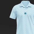 Armed-adillo Blue golf polo, Bluebonnets & Birdies